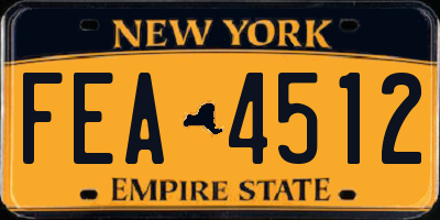 NY license plate FEA4512