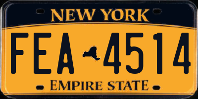 NY license plate FEA4514