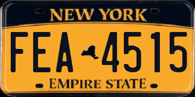 NY license plate FEA4515