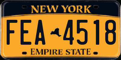 NY license plate FEA4518