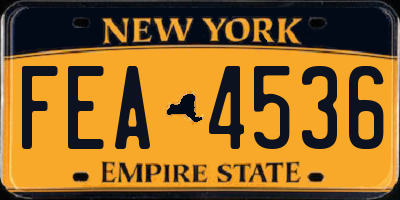 NY license plate FEA4536