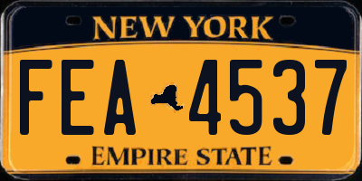 NY license plate FEA4537