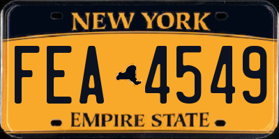 NY license plate FEA4549