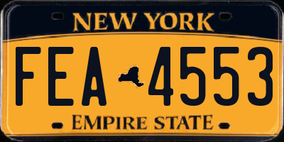 NY license plate FEA4553