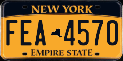NY license plate FEA4570
