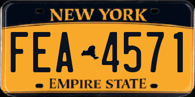 NY license plate FEA4571