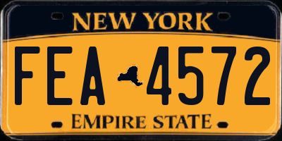 NY license plate FEA4572