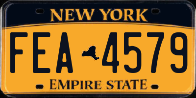 NY license plate FEA4579