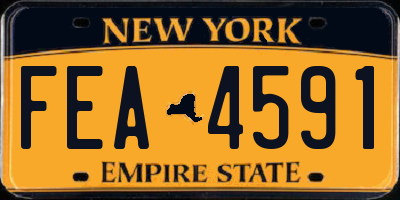 NY license plate FEA4591