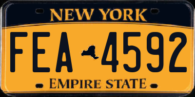 NY license plate FEA4592