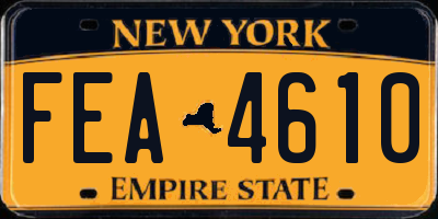 NY license plate FEA4610