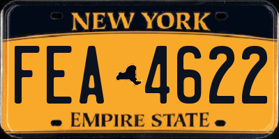 NY license plate FEA4622