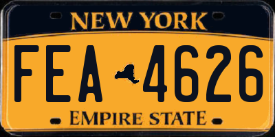 NY license plate FEA4626