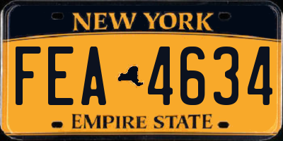 NY license plate FEA4634