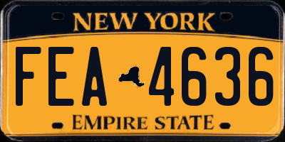 NY license plate FEA4636