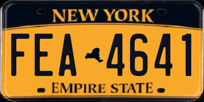NY license plate FEA4641