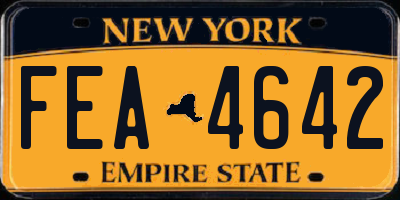 NY license plate FEA4642