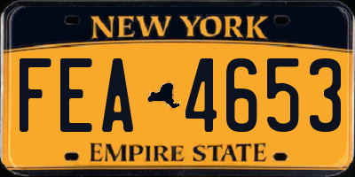 NY license plate FEA4653