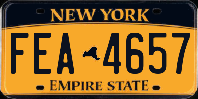 NY license plate FEA4657