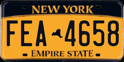 NY license plate FEA4658