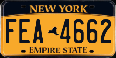 NY license plate FEA4662