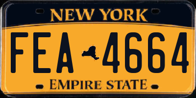 NY license plate FEA4664