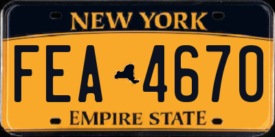 NY license plate FEA4670