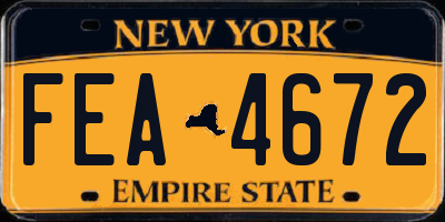 NY license plate FEA4672