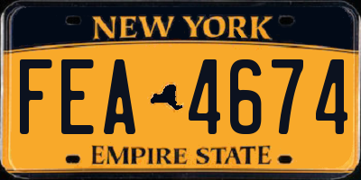 NY license plate FEA4674