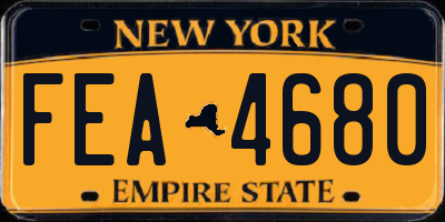 NY license plate FEA4680