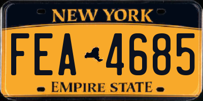 NY license plate FEA4685
