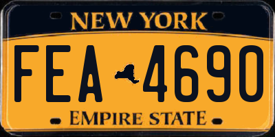 NY license plate FEA4690