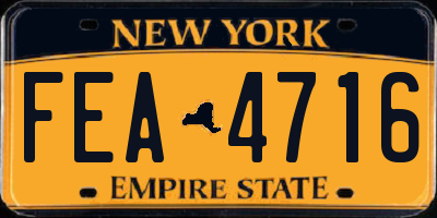 NY license plate FEA4716