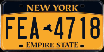 NY license plate FEA4718