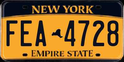 NY license plate FEA4728