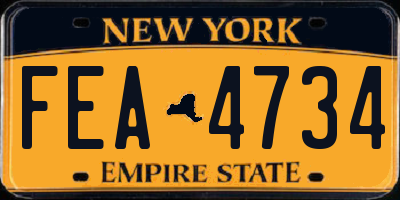 NY license plate FEA4734