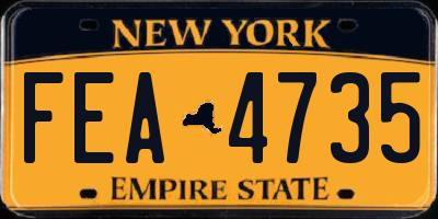 NY license plate FEA4735