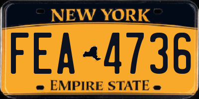 NY license plate FEA4736