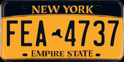 NY license plate FEA4737