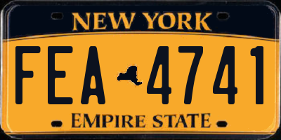 NY license plate FEA4741
