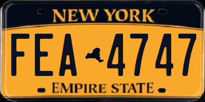 NY license plate FEA4747