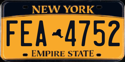 NY license plate FEA4752