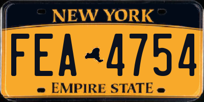 NY license plate FEA4754