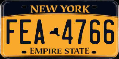 NY license plate FEA4766