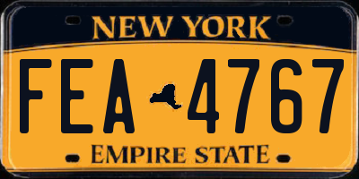 NY license plate FEA4767