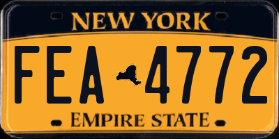 NY license plate FEA4772