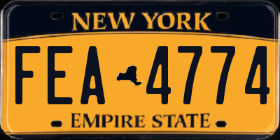 NY license plate FEA4774