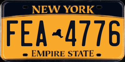 NY license plate FEA4776