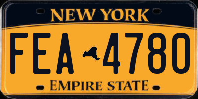 NY license plate FEA4780