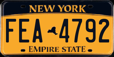 NY license plate FEA4792